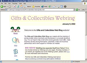 Gifts and Collectibles Webring screen shot
